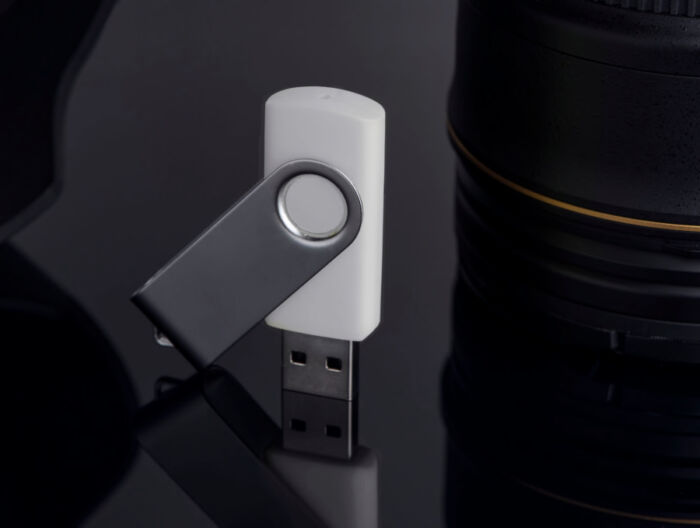 USB flash-карта Dot (8Гб), белый, серебристый