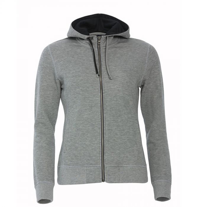 Толстовка женская CLASSIC HOODY FULL ZIP 300, серый меланж