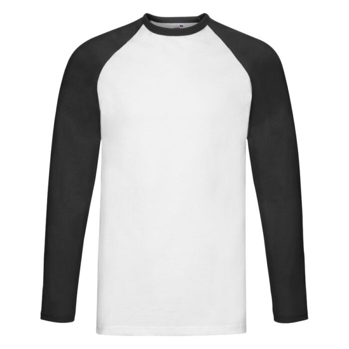 Футболка Long Sleeve Baseball T, белый, черный