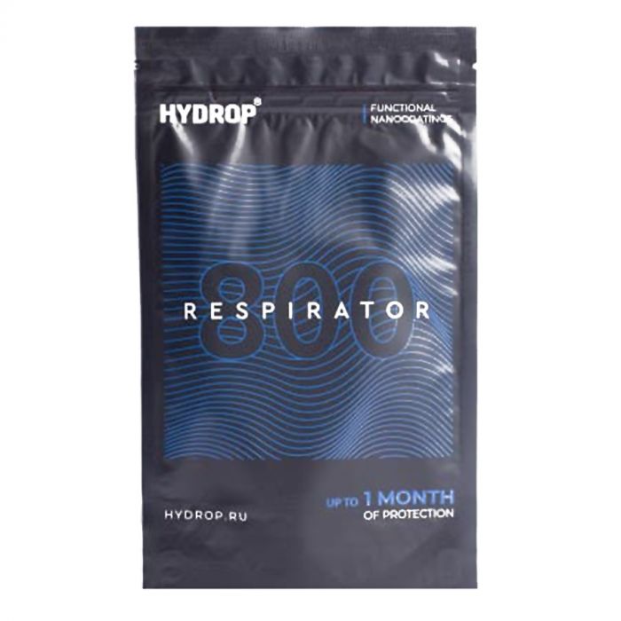 Бесклапанная фильтрующая маска RESPIRATOR 800 HYDROP черная без логотипа в фирменном пакете, черный