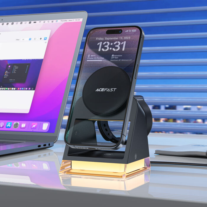 Беспроводное ЗУ ACEFAST E17 desktop 3-in-1 wireless charging holder