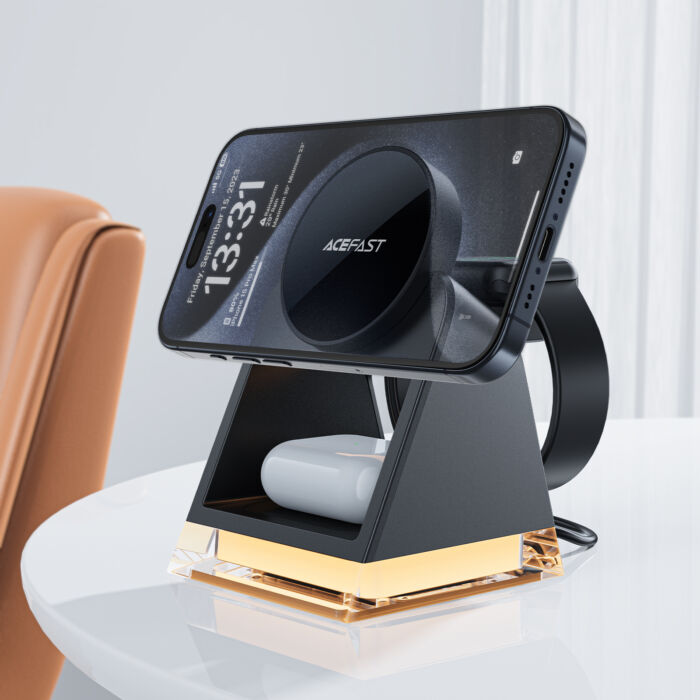 Беспроводное ЗУ ACEFAST E17 desktop 3-in-1 wireless charging holder