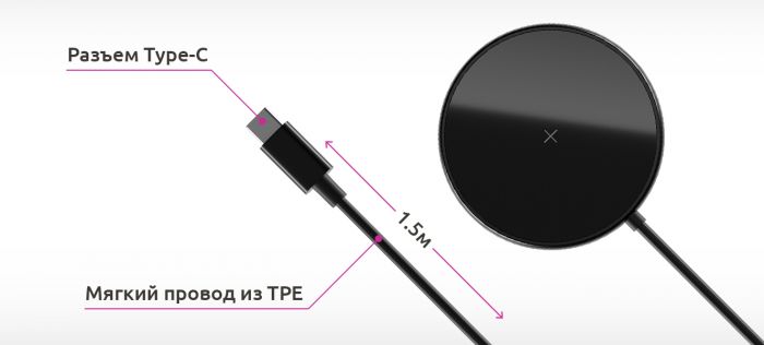 Беспроводное ЗУ Olmio MagCharge, белый