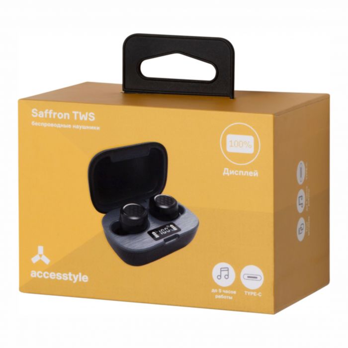 Наушники True Wireless Accesstyle Saffron TWS, черный