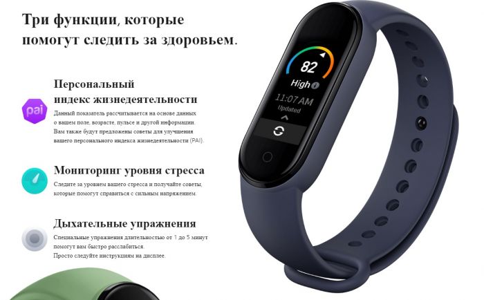 Смарт-браслет Xiaomi Mi Smart Band 5, черный