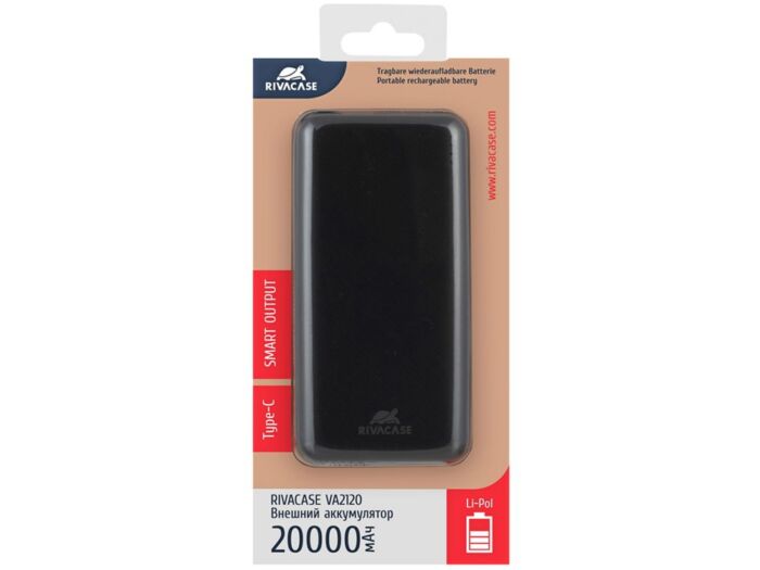 Внешний аккумулятор VA2120, 20000 mAh, черный