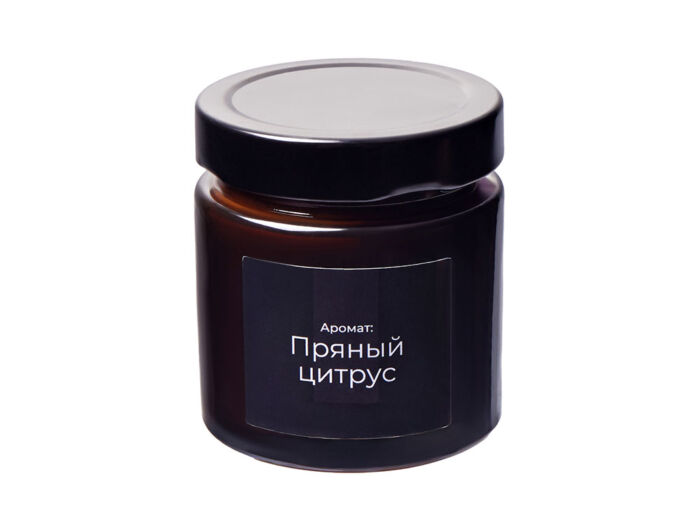 Свеча ароматическая Noella, пряный цитрус, коричневый