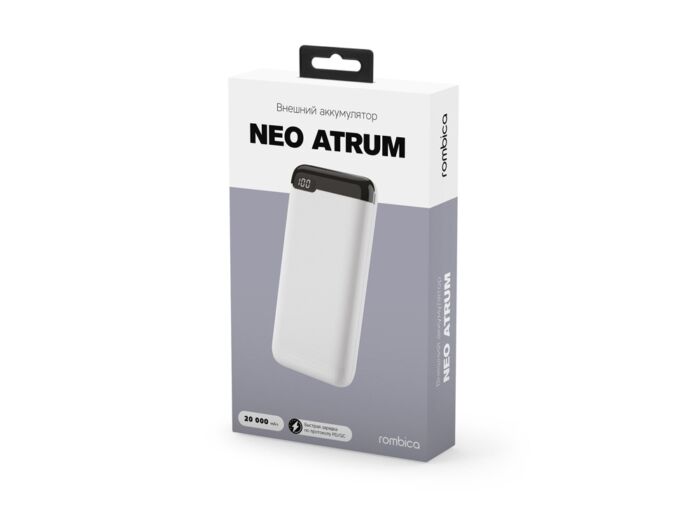 Внешний аккумулятор NEO Atrum, 20000 mAh, белый