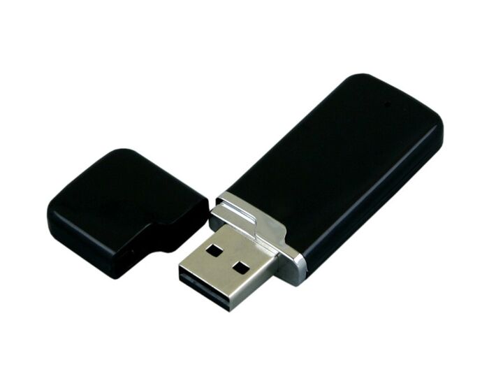 USB 2.0- флешка на 32 Гб с оригинальным колпачком, черный