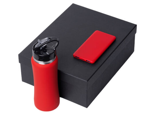 Подарочный набор COLOR IT с бутылкой для воды и повербанком, 5000 mAh, красный
