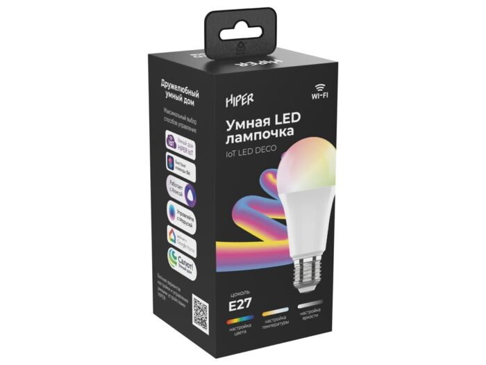 Умная лампочка IoT LED DECO, E27, белый