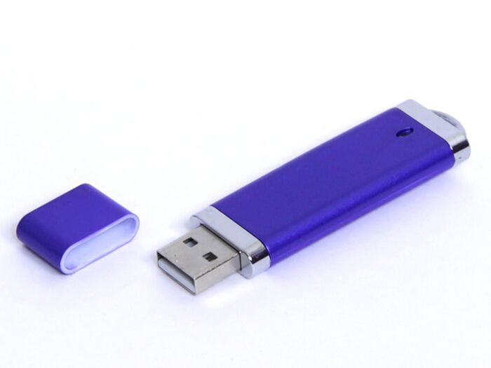 USB 3.0- флешка промо на 128 Гб прямоугольной классической формы, синий