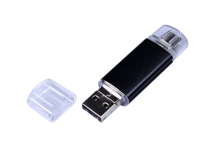 USB 3.0/micro USB/Type-C- флешка на 32 Гб, черный