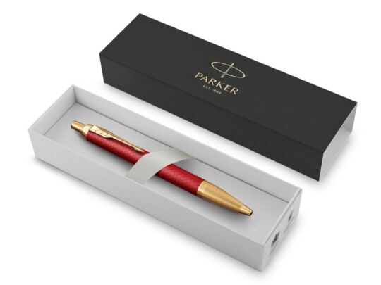 Ручка шариковая Parker IM Premium, красный, золотистый