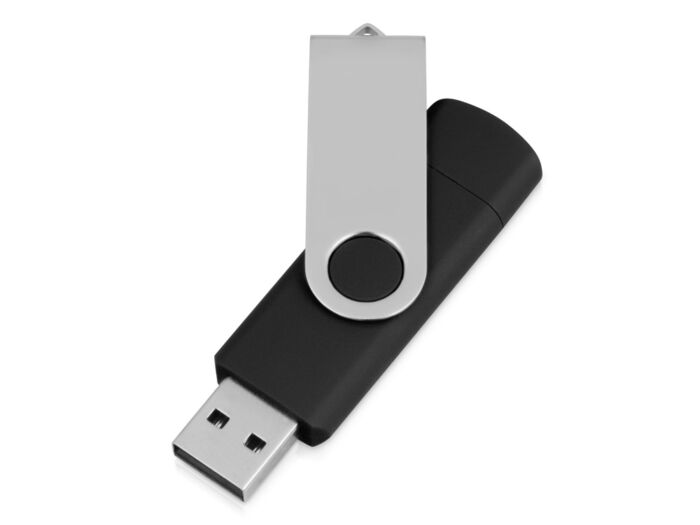 USB/micro USB-флешка на 16 Гб Квебек OTG, черный