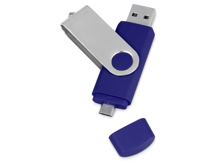 USB/micro USB-флешка на 16 Гб Квебек OTG, синий