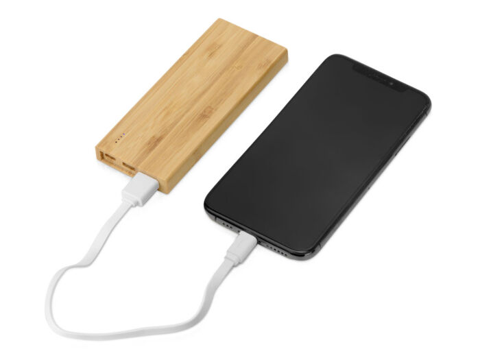 Внешний аккумулятор из бамбука Bamboo, 5000 mAh, натуральный