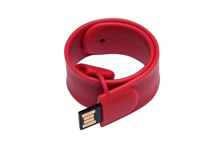 USB 2.0- флешка на 16 Гб в виде браслета, красный