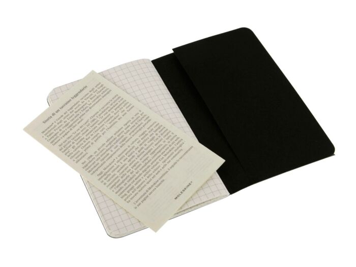 Записная книжка Moleskine Cahier, Pocket (в клетку), А6, черный