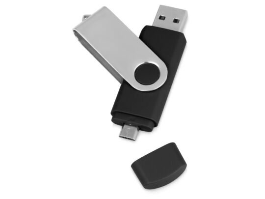 USB/micro USB-флешка на 16 Гб Квебек OTG, черный