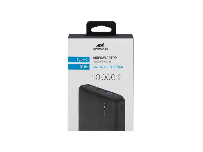 Внешний аккумулятор с быстрой зарядкой QC/PD VA2532, 10000 mAh, черный