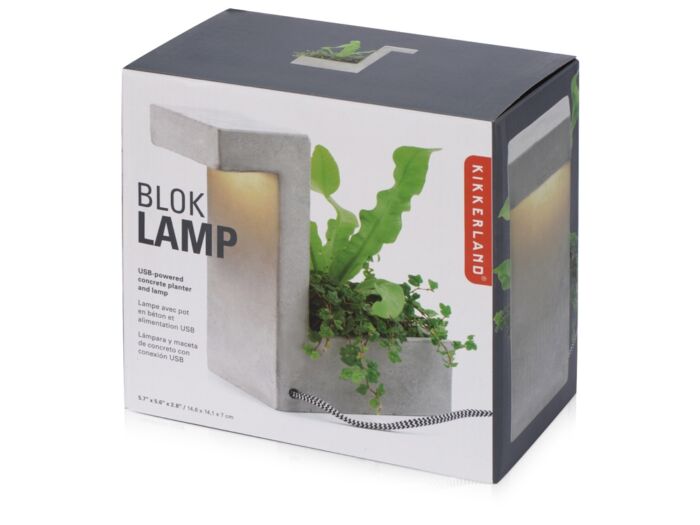 Настольная лампа из бетона Blok Lamp, серый