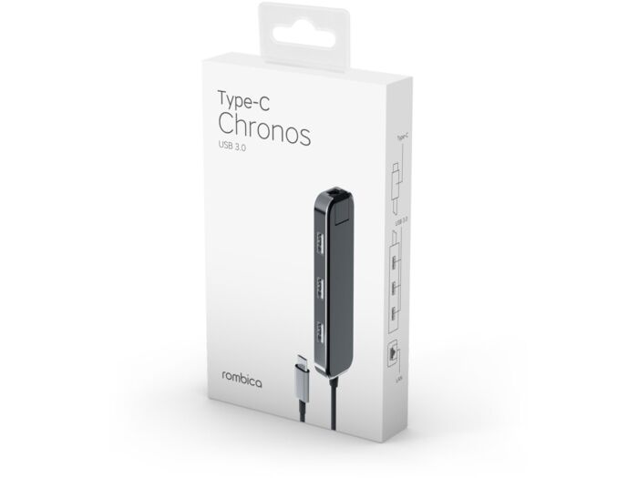 Хаб USB Type-C 3.0 Chronos, черный