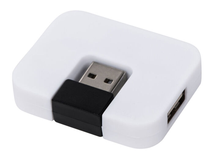 Хаб USB Jacky на 4 порта, белый